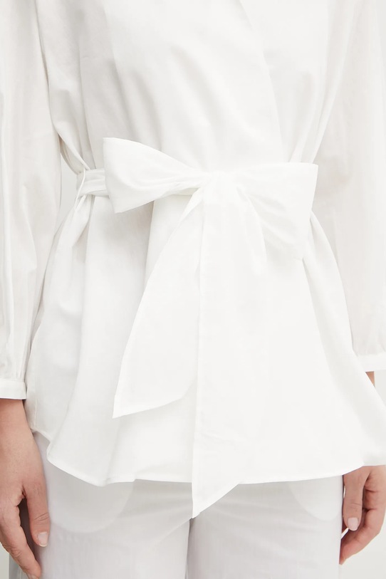 Weekend Max Mara koszula z domieszką jedwabiu 2515111142600 biały