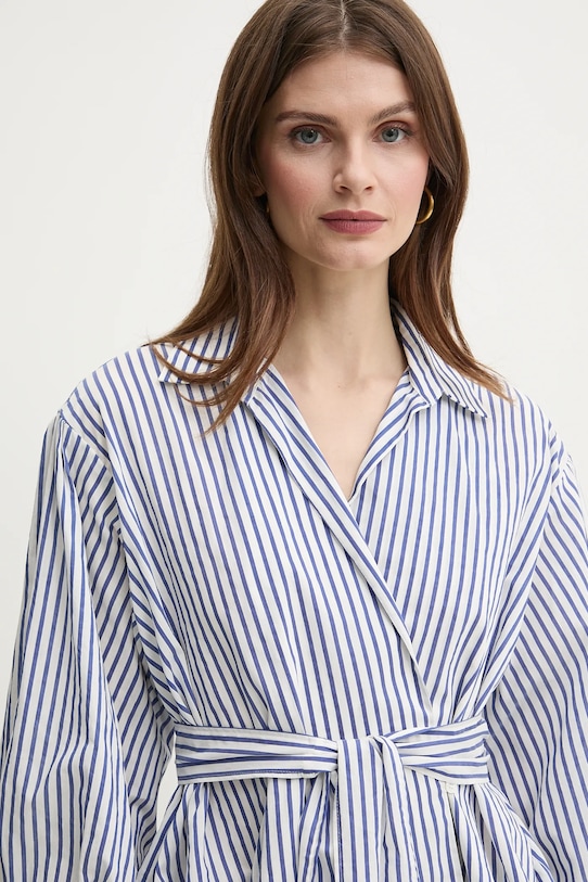 Weekend Max Mara camicia con aggiunta di seta blu 2515111142600