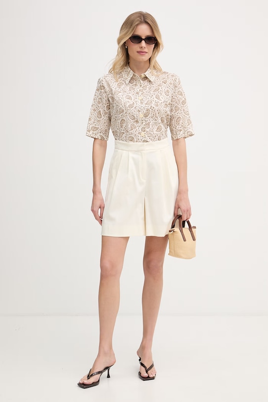 United Colors of Benetton košulja za žene od pamuka 5Q6SDQ0AY bež SS26