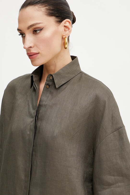 Льняная рубашка MM зелёный 2516111028600
