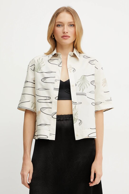 Хлопковая рубашка MM узор бежевый 2516111038600