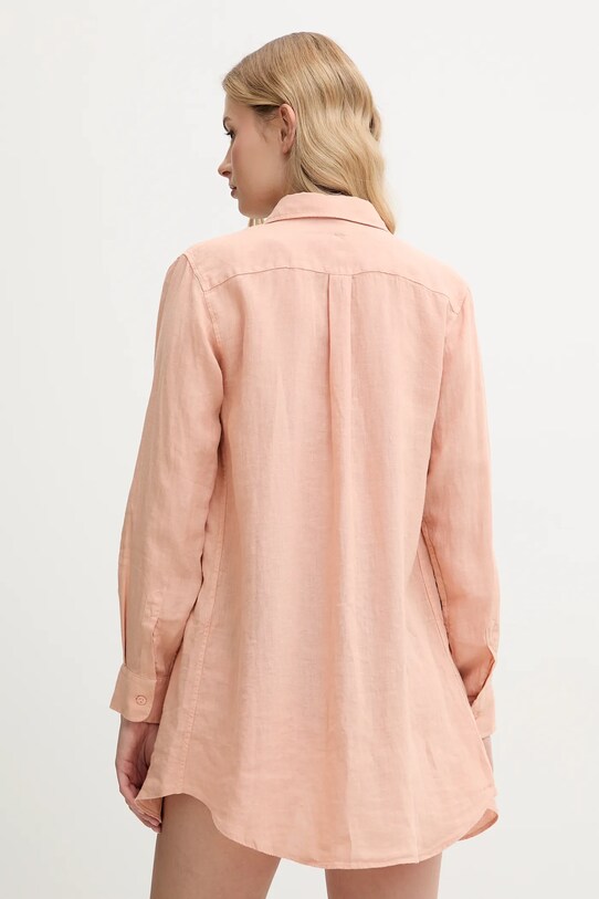 Vilebrequin cămașă de in FRAGANCE FRGH9U10 portocaliu SS25