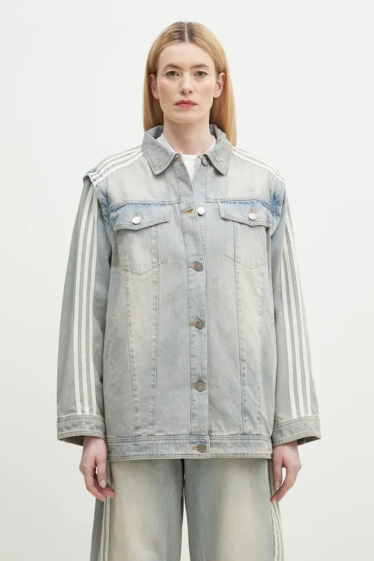 Jakna adidas Originals DENIM SHIRT JKT bez tople podstave plava JX9209