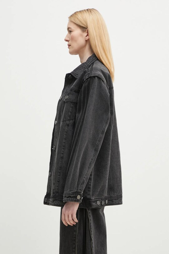 Дънкова риза от памук adidas Originals DENIM SHIRT JKT JY8882 черен SS25