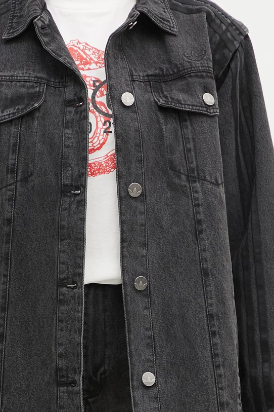 Дънкова риза от памук adidas Originals DENIM SHIRT JKT черен JY8882