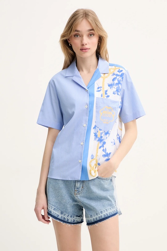 Moschino Jeans camicia in cotone regolare blu 0210.3725