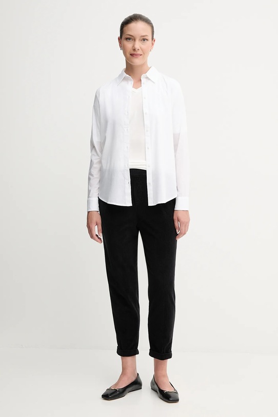 Βαμβακερό πουκάμισο United Colors of Benetton 5WPQDQ0AX λευκό AW25