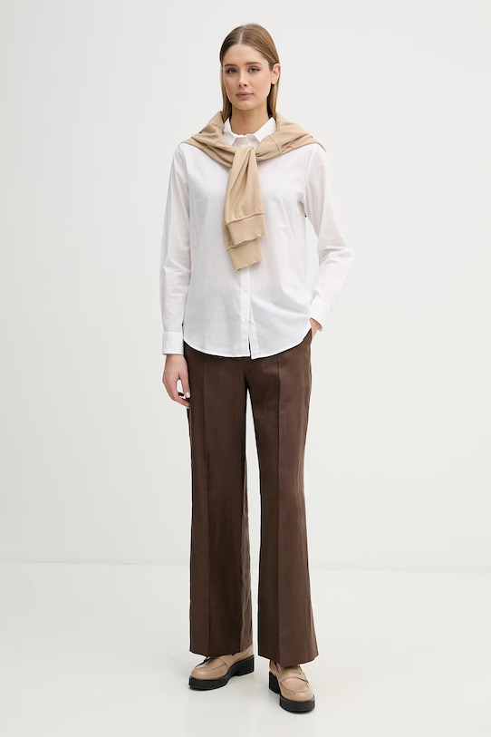 United Colors of Benetton koszula damska bawełniana 5WPQDQ0AX biały SS26