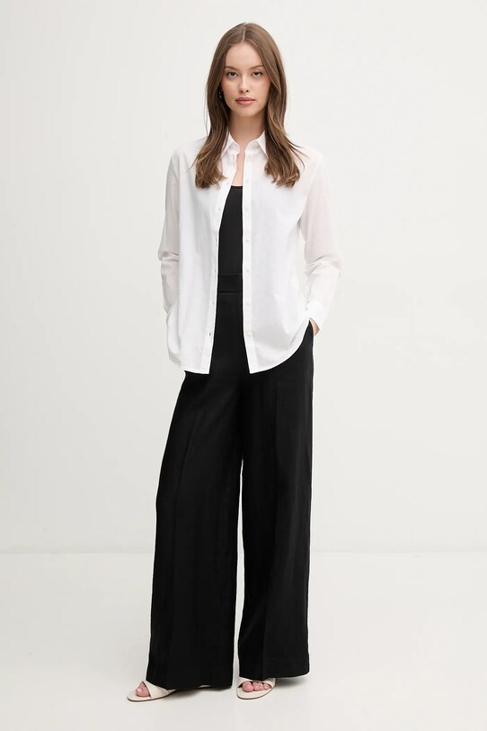 Хлопковая рубашка United Colors of Benetton 5WPQDQ0AX белый SS25