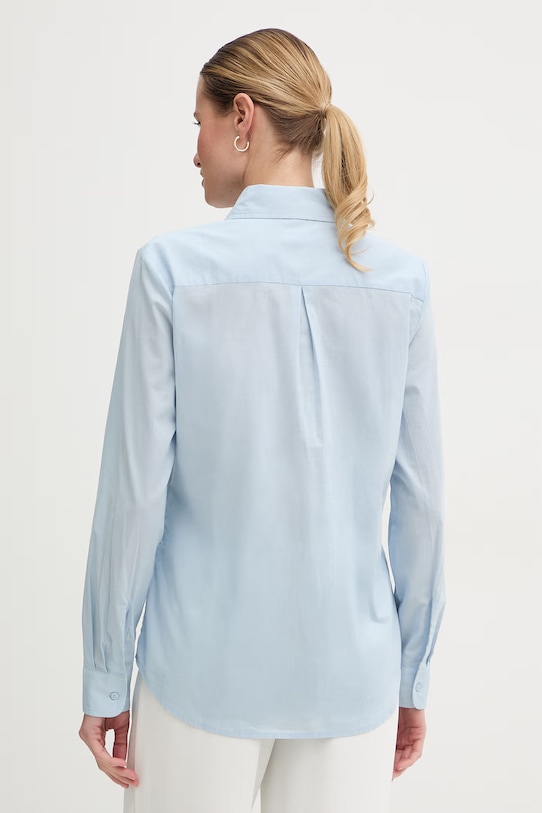 Odzież United Colors of Benetton koszula damska bawełniana 5WPQDQ0AX niebieski