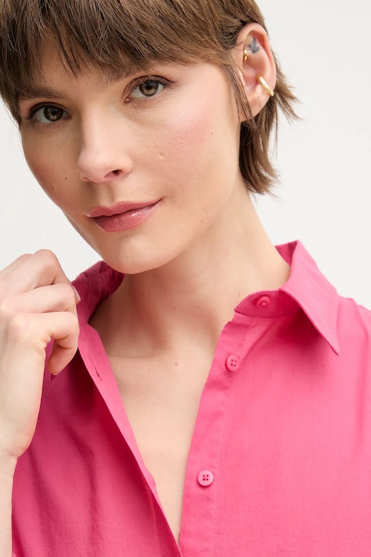 Pamučna košulja United Colors of Benetton roza 5WPQDQ0AX