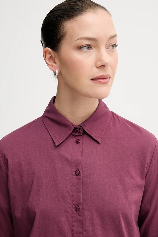 Βαμβακερό πουκάμισο United Colors of Benetton μωβ 5WPQDQ0AX