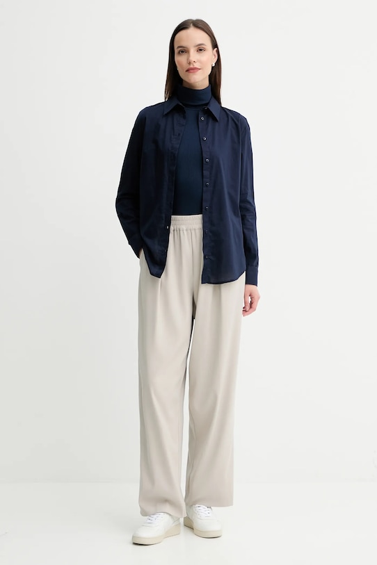 United Colors of Benetton koszula bawełniana 5WPQDQ0AX granatowy AW25