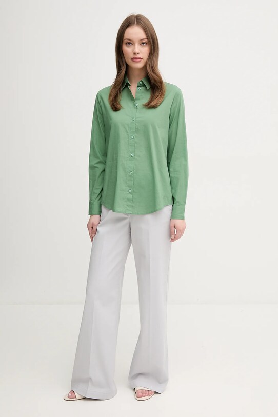 United Colors of Benetton cămașă din bumbac 5WPQDQ0AX verde SS25
