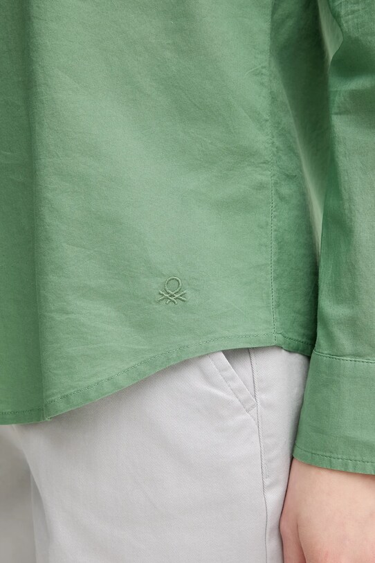 United Colors of Benetton cămașă din bumbac 5WPQDQ0AX verde
