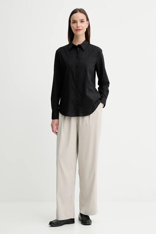 Bavlněná košile United Colors of Benetton 5WPQDQ0AX černá AW25