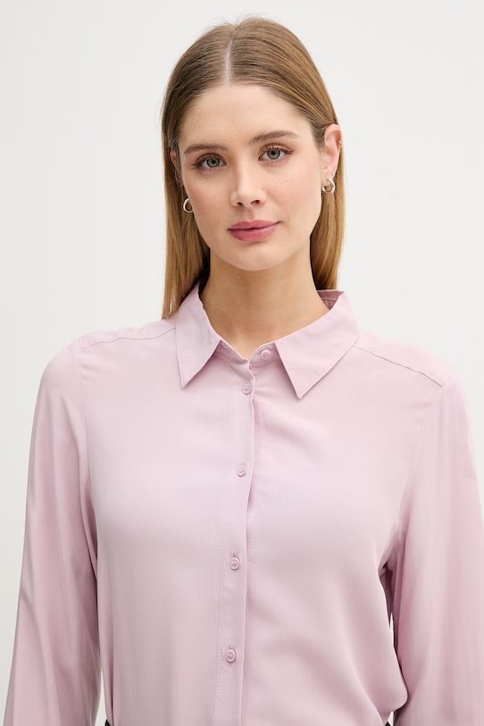 Odzież United Colors of Benetton koszula damska z wiskozy 5WPWDQ0B0 różowy
