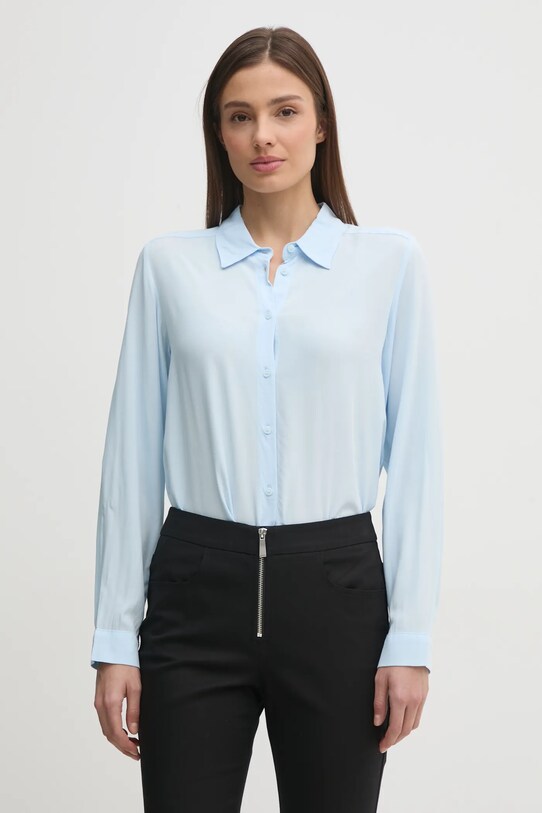 Рубашка United Colors of Benetton casual голубой 5WPWDQ0B0
