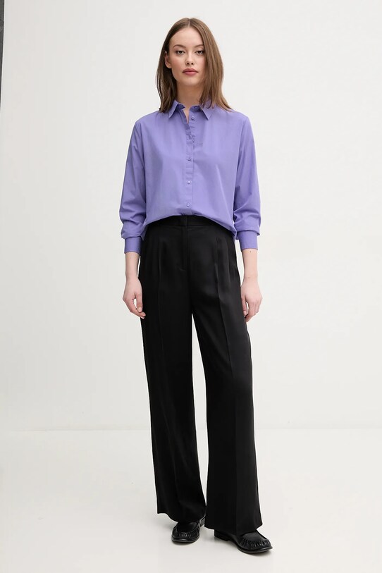 Bavlněná košile United Colors of Benetton 5HAXDQ0AX fialová SS25
