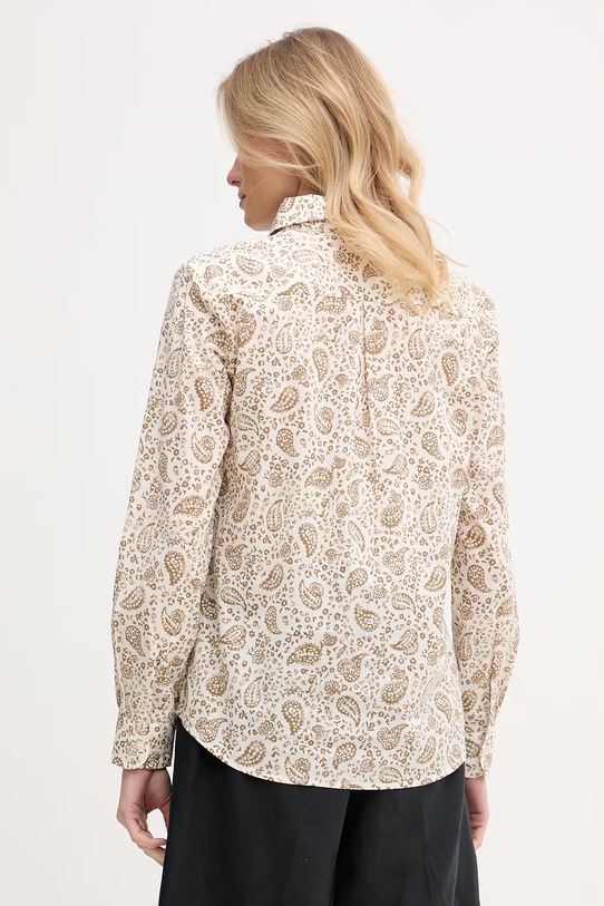 Îmbrăcăminte United Colors of Benetton cămașă de damă din bumbac 5Q6SDQ07O bej
