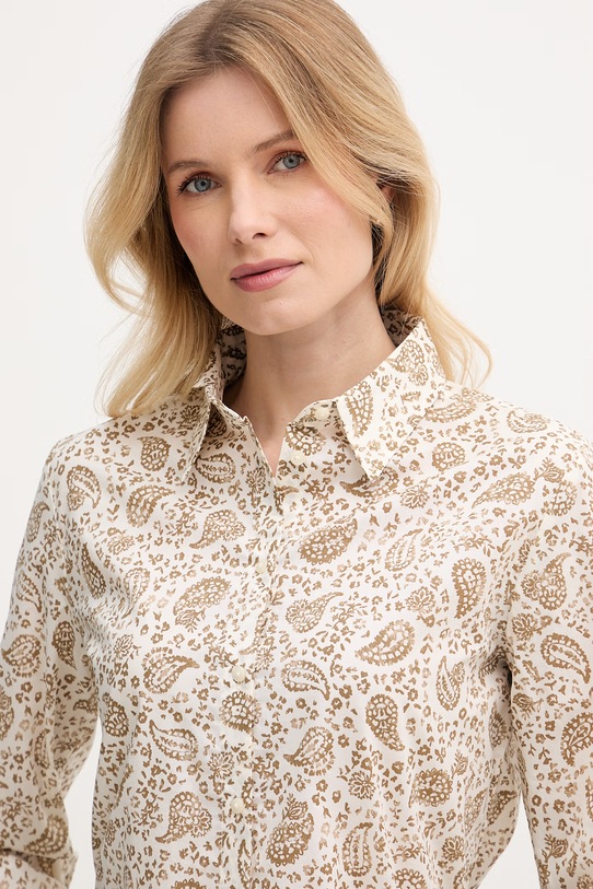 United Colors of Benetton cămașă de damă din bumbac bej 5Q6SDQ07O