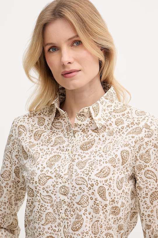 United Colors of Benetton cămașă de damă din bumbac bej 5Q6SDQ07O
