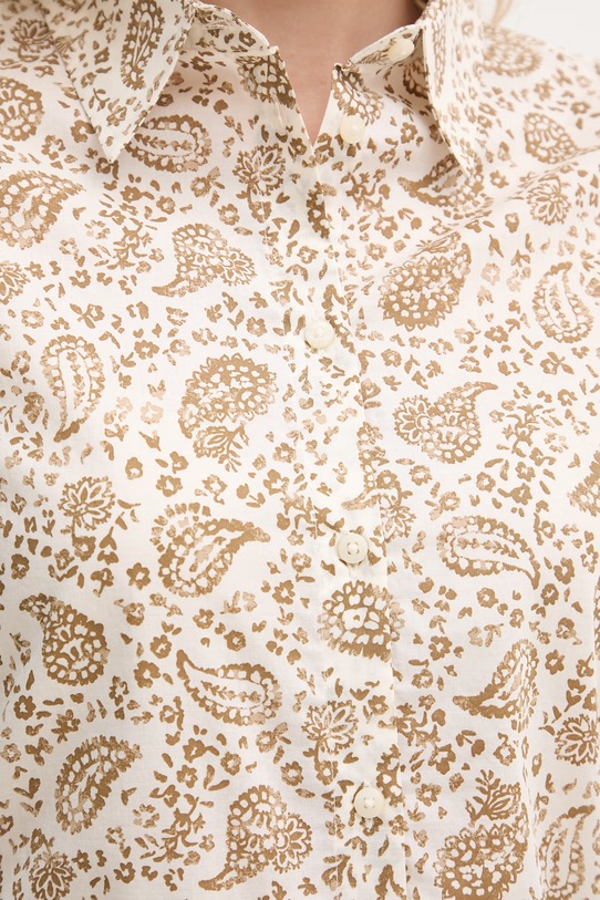 United Colors of Benetton cămașă de damă din bumbac 5Q6SDQ07O bej