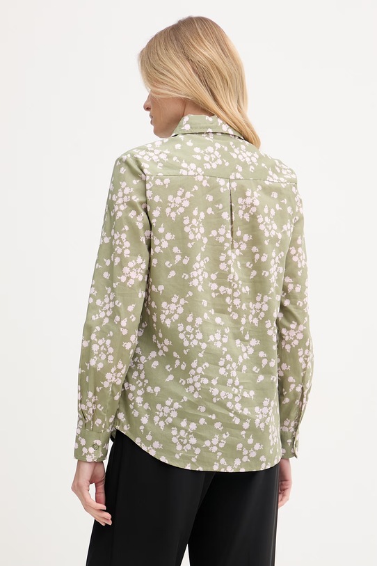 Îmbrăcăminte United Colors of Benetton cămașă de femei din bumbac 5Q6SDQ07O verde