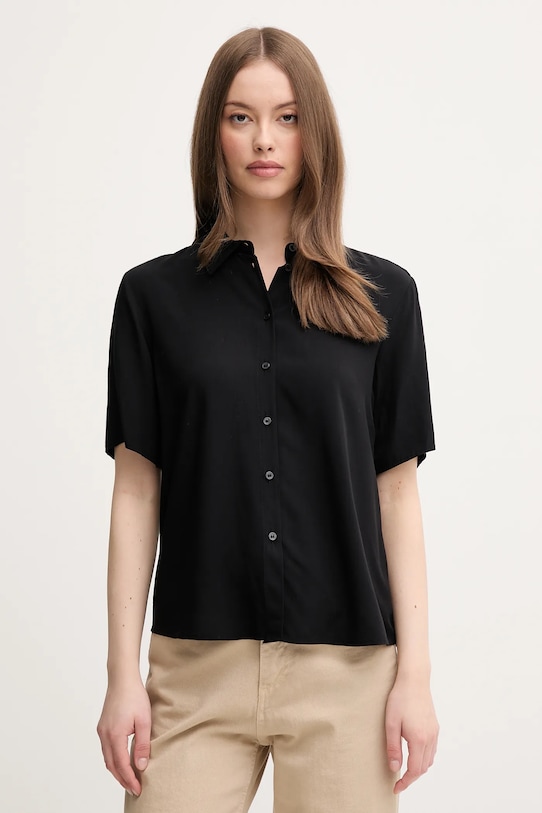 Сорочка United Colors of Benetton casual чорний 5WPWDQ0B1