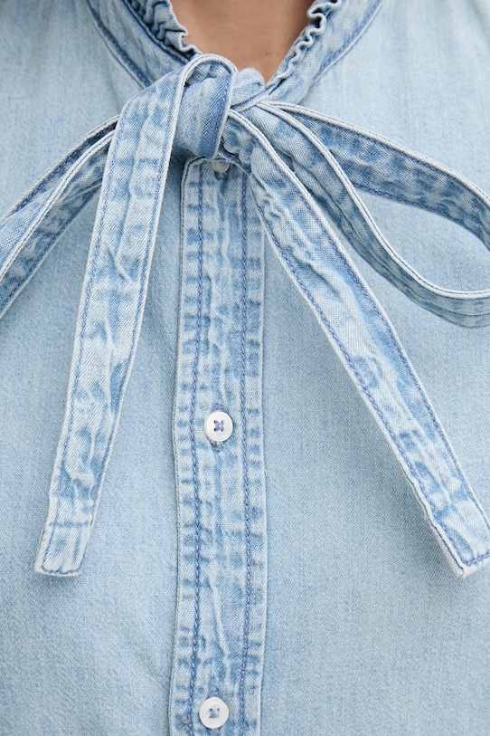Хлопковая рубашка United Colors of Benetton 5RZKDQ0BE голубой