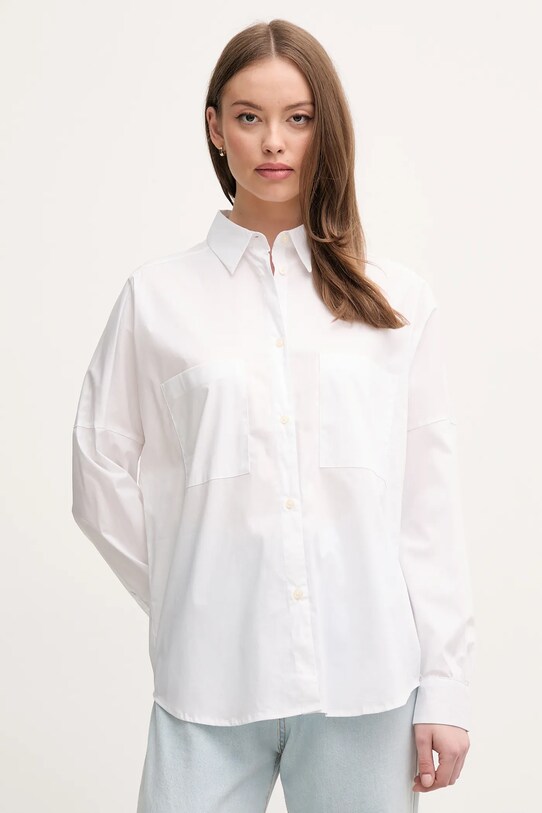 United Colors of Benetton cămașă lung alb 54KXDQ0B2