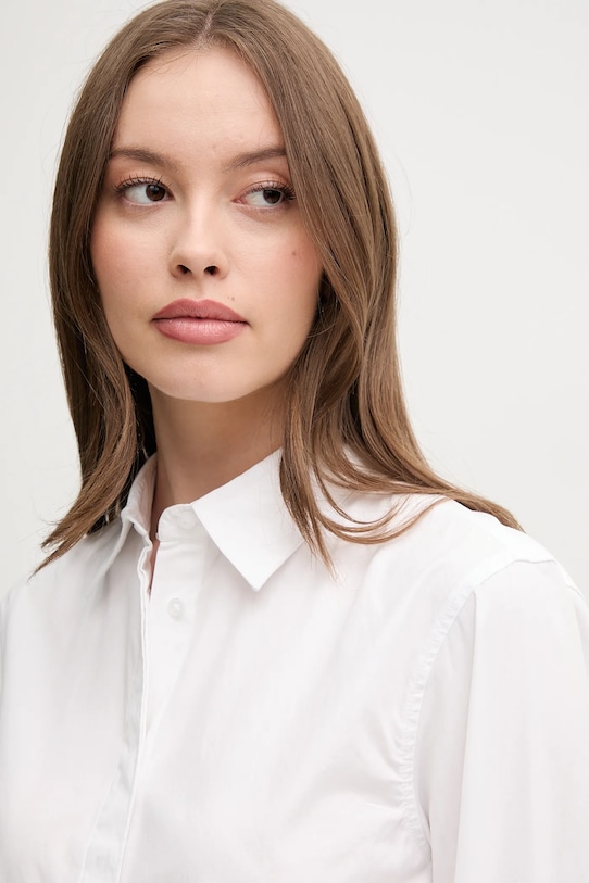 Βαμβακερό πουκάμισο United Colors of Benetton λευκό 59T7DQ0BH