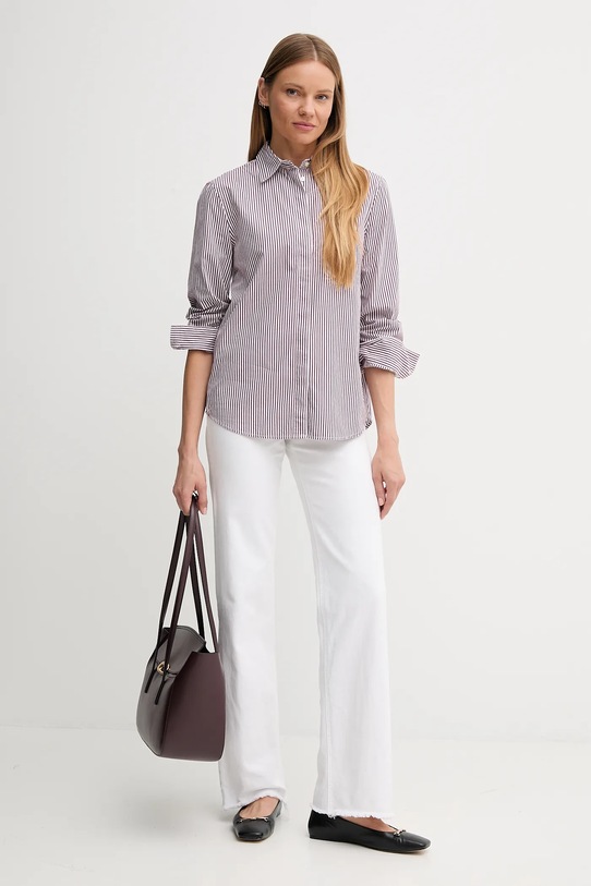 United Colors of Benetton koszula bawełniana 59T7DQ0BH bordowy AW25