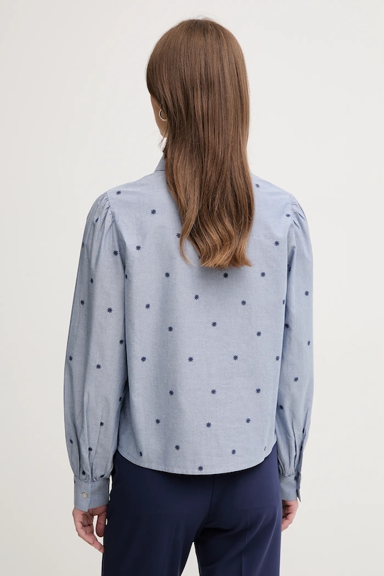 Одежда Хлопковая рубашка United Colors of Benetton 5D51DQ0BF голубой