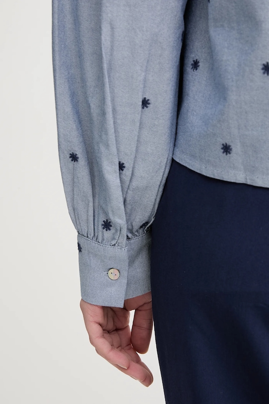 Хлопковая рубашка United Colors of Benetton 5D51DQ0BF голубой