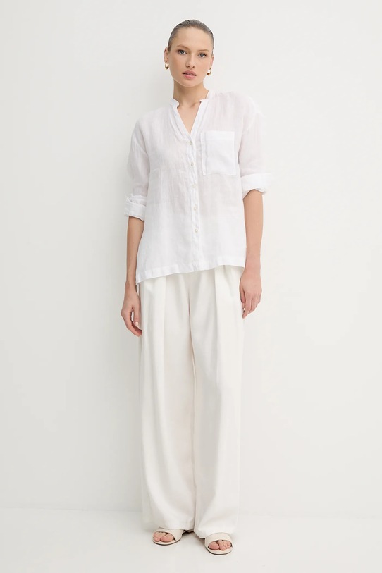 Lanena košulja United Colors of Benetton 5BMLDQ0BA bijela SS25