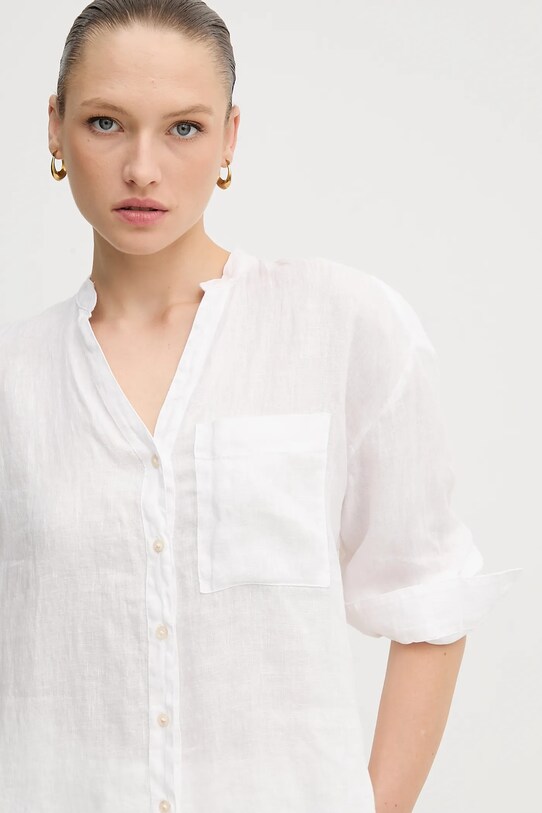 Lanena košulja United Colors of Benetton bijela 5BMLDQ0BA
