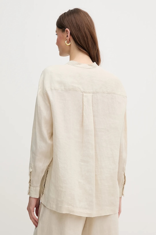 Îmbrăcăminte United Colors of Benetton cămașă de in 5BMLDQ0BA bej
