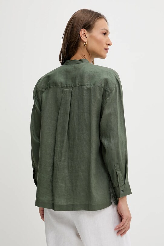 Одяг Сорочка з льону United Colors of Benetton 5BMLDQ0BA зелений