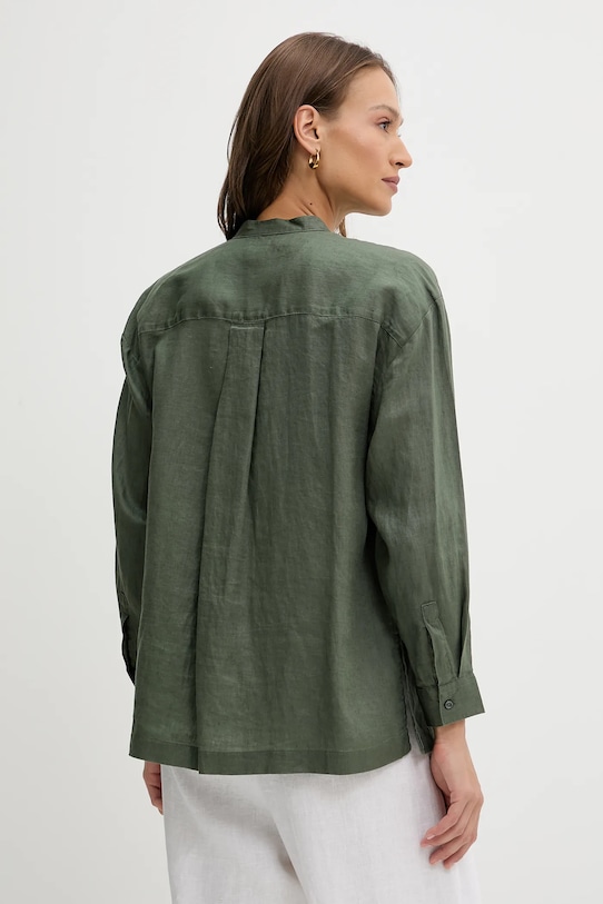 Одяг Сорочка з льону United Colors of Benetton 5BMLDQ0BA зелений