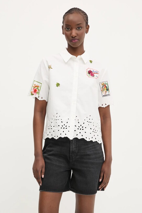 Pamučna košulja Desigual AFRODITA casual bijela 25SWCW17