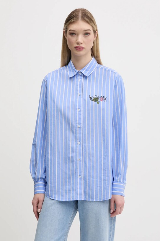 Abbigliamento Desigual camicia in cotone DONT DO IT 25SWCW16 blu