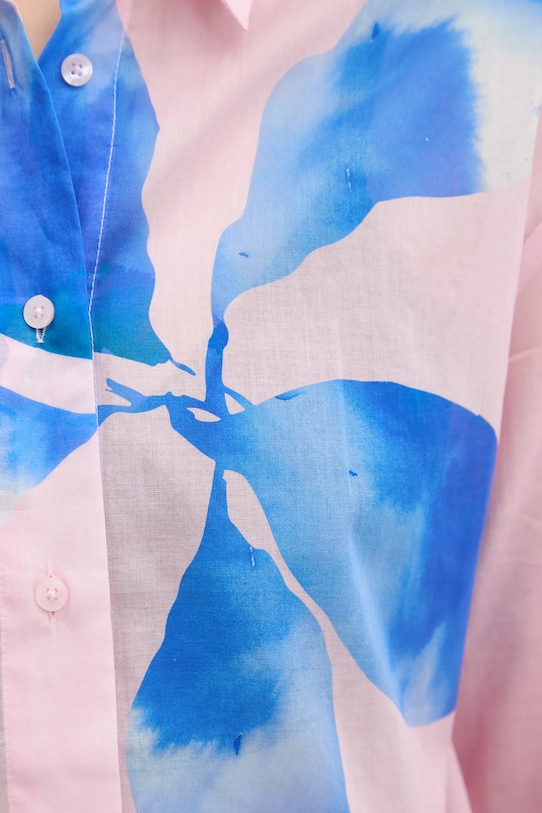 Bavlněná košile Desigual WATER FLOWE 25SWCW22 růžová