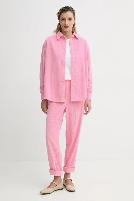 Manšestrová košile American Vintage PADO06AE25 růžová SS25