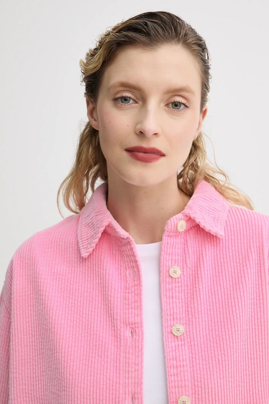 Manšestrová košile American Vintage růžová PADO06AE25