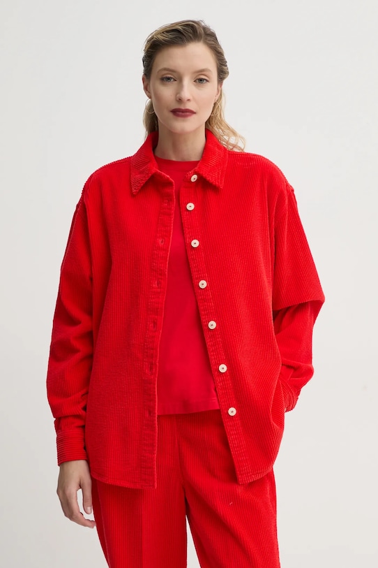 Вельветова сорочка American Vintage casual червоний PADO06AE25