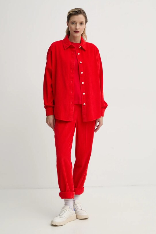 Вельветова сорочка American Vintage PADO06AE25 червоний SS25