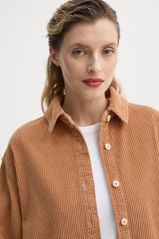 American Vintage camasa din velur maro PADO06AE25