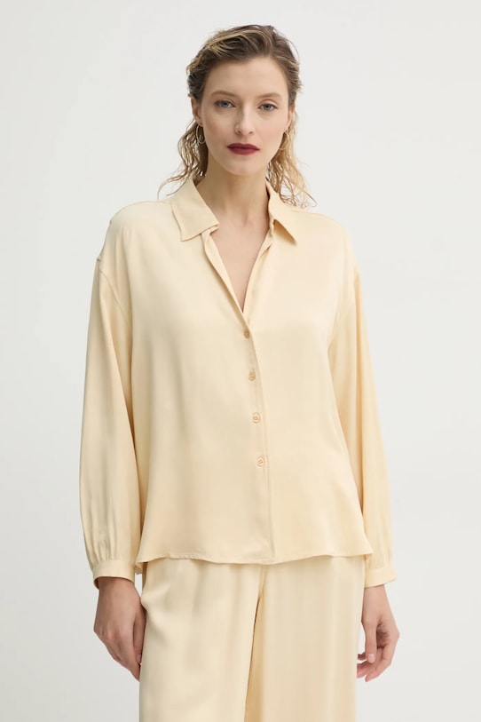 Košile American Vintage dlouhý béžová UNY06AE25