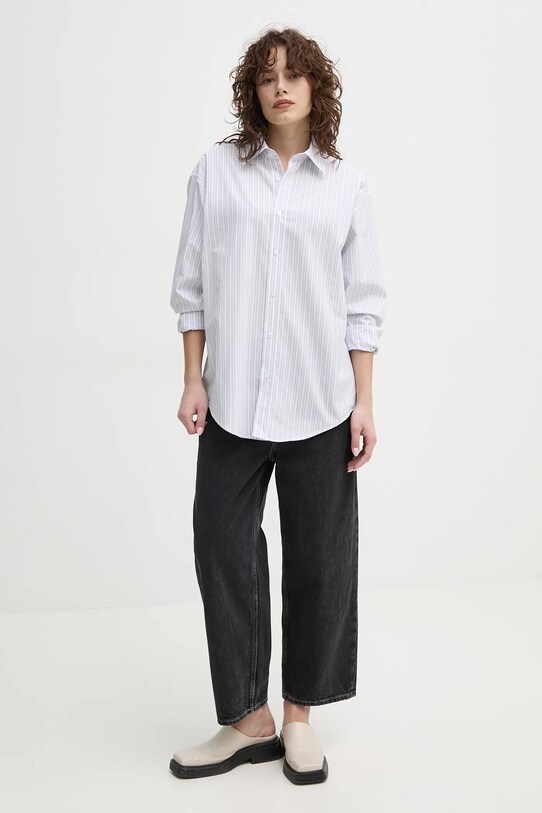 Bavlnená košeľa Filippa K 31080.FK modrá SS25